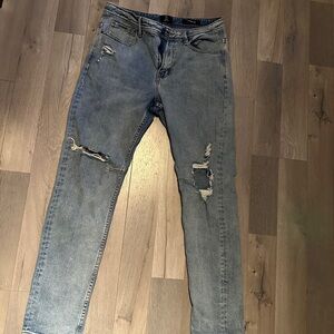 Men's Distressed Blue Jeans